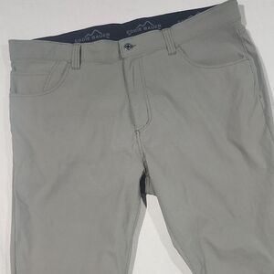 Eddie‎ Bauer Mens Gray Athletic Stretch Tech Chinos w/ Modern Fit Size 38 X 30
